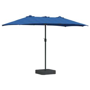 vidaXL Sombrilla de jard&iacute;n Azul azur 385 x 209 x 244 cm Poli&eacute;ster