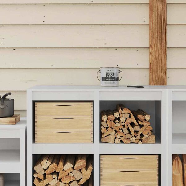 vidaXL Pintura para madera Gris 16,5 x 16,5 x 16 cm Impresión en pared