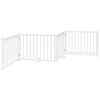 vidaXL Puerta de perros plegable 4 paneles madera abeto blanco 320 cm