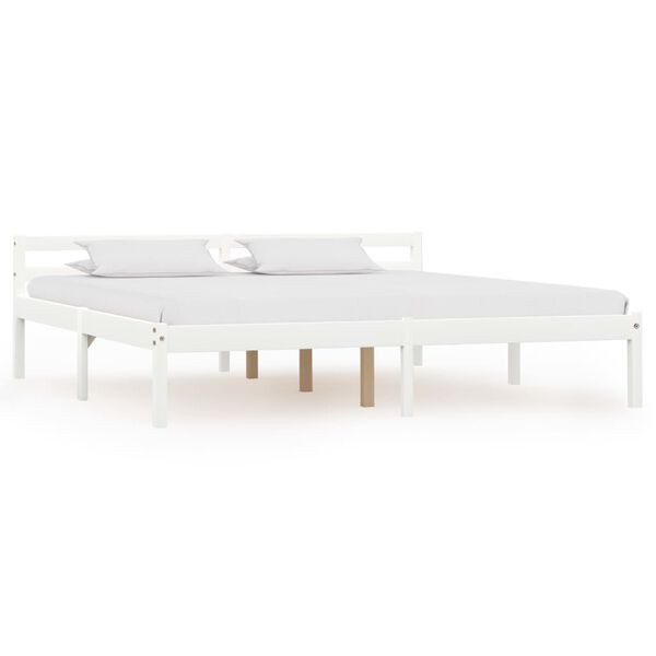 vidaXL Estructura de cama sin colch&oacute;n madera de pino blanco 180x200 cm
