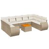 vidaXL Juego de sof&aacute;s jard&iacute;n con cojines beige 10 pzas rat&aacute;n sint&eacute;tico