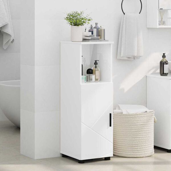 vidaXL Gabinete de Ba&ntilde;o con almacenamiento brillante 30 x 35 x 95 cm