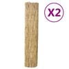 vidaXL Vallas de ca&ntilde;a de junco 2 uds 150x500 cm
