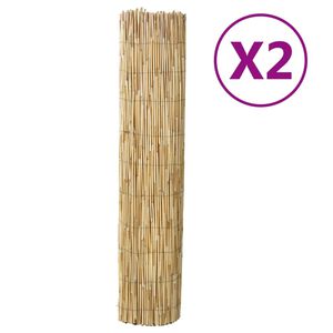 vidaXL Vallas de ca&ntilde;a de junco 2 uds 150x500 cm