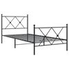 vidaXL Estructura cama sin colchón con estribo metal negro 90x190 cm