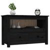 vidaXL Mueble de TV de madera maciza de pino negro 79x35x52 cm