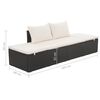 vidaXL Cama de jardín 195x60 cm ratán sintético negro