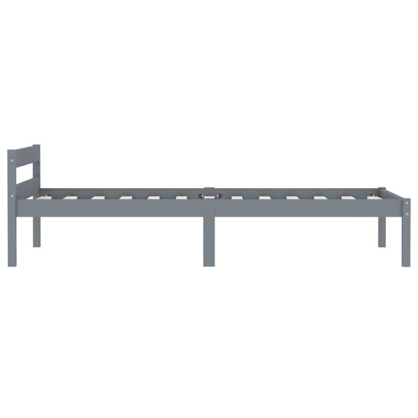 vidaXL Estructura de cama sin colchón madera de pino gris 90x200 cm