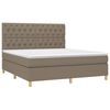 vidaXL Cama box spring con colch&oacute;n tela gris taupe 160x200 cm