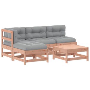 vidaXL Juego de muebles jardín 5 pzas y cojines madera abeto Douglas