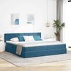 vidaXL Cama con almacenamiento Azul Oscuro 200 x 200 cm Terciopelo