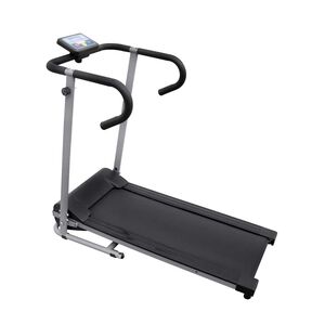 vidaXL Cinta de correr eléctrica 100x35 cm negra y plateada