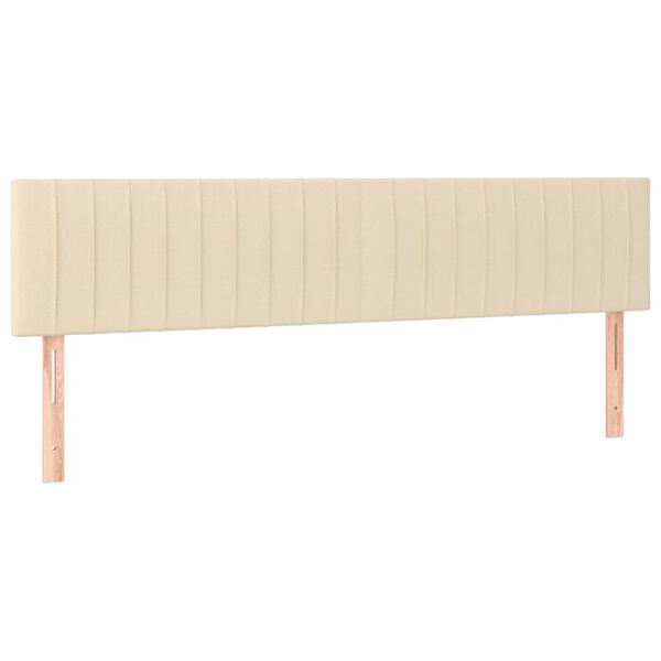 vidaXL Cabeceros tela crema 200x5x78/88 cm