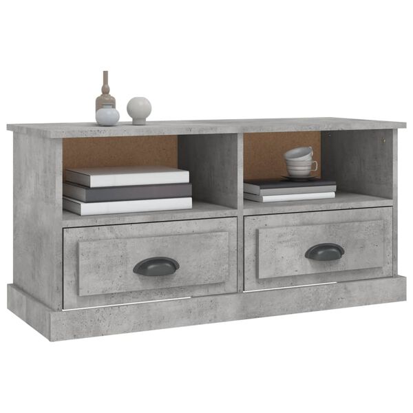 vidaXL Mueble de TV madera contrachapada gris hormig&oacute;n 93x35,5x45 cm