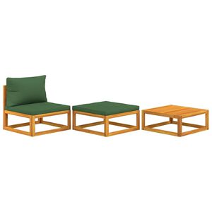 vidaXL Set de muebles para jardín 3 piezas con cojines madera acacia