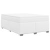 vidaXL Cama box spring con colch&oacute;n cuero sint&eacute;tico blanco 160x200 cm