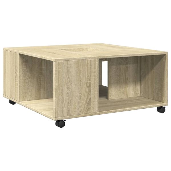 vidaXL Mesa de centro madera de ingenier&iacute;a roble Sonoma 80x80x40 cm