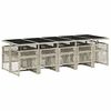 vidaXL Set de comedor de jard&iacute;n 11 pzas y cojines rat&aacute;n sint&eacute;tico gris