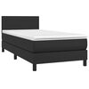 vidaXL Cama box spring con colchón cuero sintético negro 80x200 cm