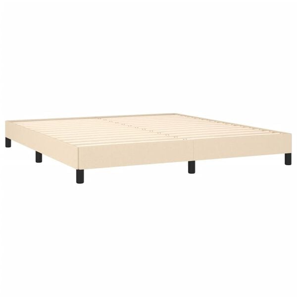vidaXL Cama sin colch&oacute;n tela color crema 160x200 cm
