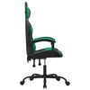 vidaXL Silla gaming giratoria cuero sintético negro y verde