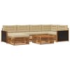 vidaXL Conjunto de sof&aacute;s de exterior 7 uds. Natural y Beige