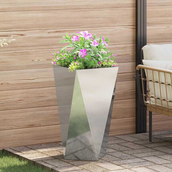 vidaXL Jardinera Plateado 40 x 40 x 75 cm Acero Galvanizado