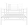 vidaXL Estructura cama sin colch&oacute;n con estribo metal blanco 90x190 cm