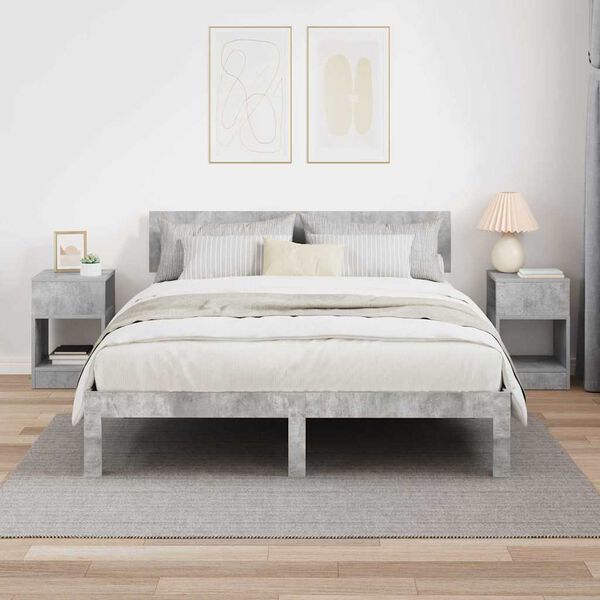 vidaXL Mesa Auxiliar 2 pcs Gris Concreto 30,5 x 30 x 45 cm