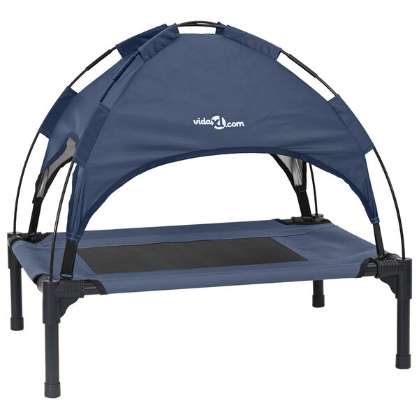 vidaXL Cama para perro Manual Azul marino 76 x 62 x 70,5 cm Acero
