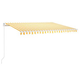 vidaXL Toldo retr&aacute;ctil autom&aacute;tico amarillo y blanco 450x300 cm