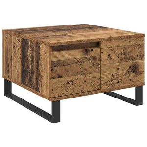 vidaXL Mesa de Caf&eacute; con caj&oacute;n Madera envejecida 55 x 55 x 36,5 cm