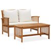 vidaXL Muebles de jard&iacute;n 2 piezas con cojines madera maciza de acacia