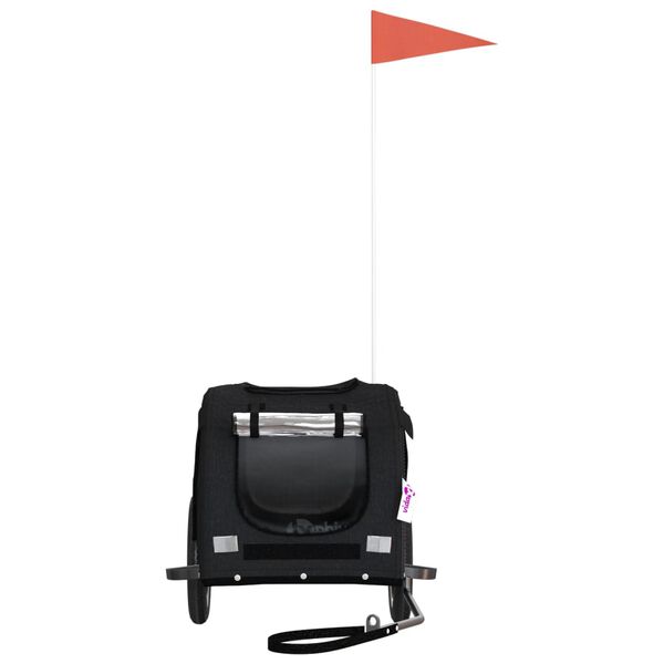 vidaXL Remolque de bicicleta mascotas hierro tela Oxford negro
