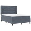 vidaXL Cama tipo Box Spring Gris oscuro 200 x 140 cm Poli&eacute;ster