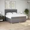 vidaXL Cama box spring con colch&oacute;n tela gris taupe 200x200 cm