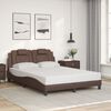 vidaXL Estructura de cama Viana sin colch&oacute;n cuero sint&eacute;tico marr&oacute;n 140x190cm
