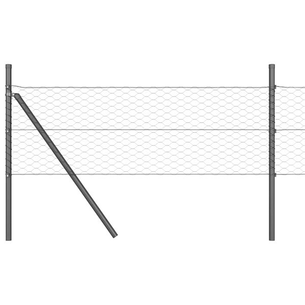 vidaXL Poste de Valla Gris 10 x 0,5 m (malla de 36 mm) Acero y PVC