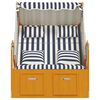 vidaXL Silla Strandkorb con cojines rat&aacute;n sint&eacute;tico madera blanco azul