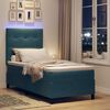 vidaXL Cama Box Spring LED Azul Oscuro 90 x 190 cm Terciopelo
