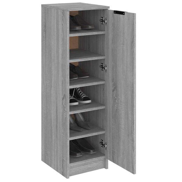 vidaXL Zapatero de madera contrachapada gris Sonoma 30x35x100 cm