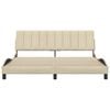 vidaXL Estructura de cama sin colch&oacute;n Hanko tela color crema 180x200 cm