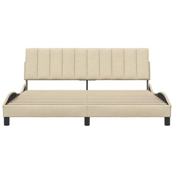 vidaXL Estructura de cama sin colch&oacute;n Hanko tela color crema 180x200 cm