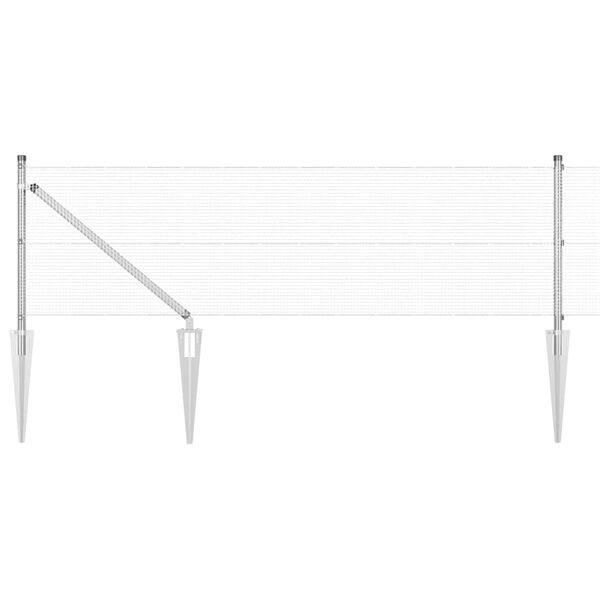 vidaXL Poste de Valla Plateado 25 x 0,6 m (malla de 12 x 12 mm) Acero