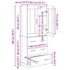 vidaXL Aparador alto Madera vieja 69,5 x 34 x 180 cm