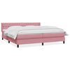 vidaXL Cama box spring con colch&oacute;n terciopelo rosa 200x220 cm