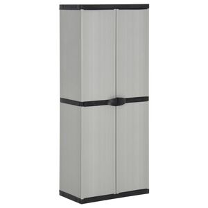 vidaXL Armario de jard&iacute;n con 3 estantes gris y negro 68x40x168 cm
