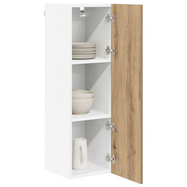 vidaXL Mueble colgante con puerta Roble artesanal 30 x 31 x 100 cm
