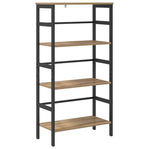 vidaXL Estante de libros 3 niveles 60 x 29,5 x 115 cm Roble artisan