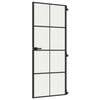 vidaXL Puerta interior delgada negra vidrio y aluminio 83x201,5 cm